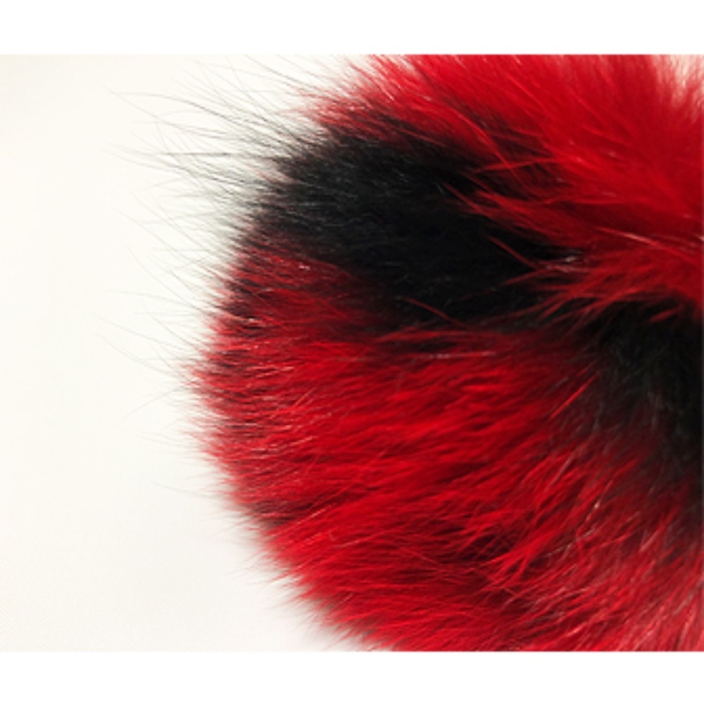 Real Fox Fur Pom-Pom Bag Charm & Keychain - Picture 3 of 4